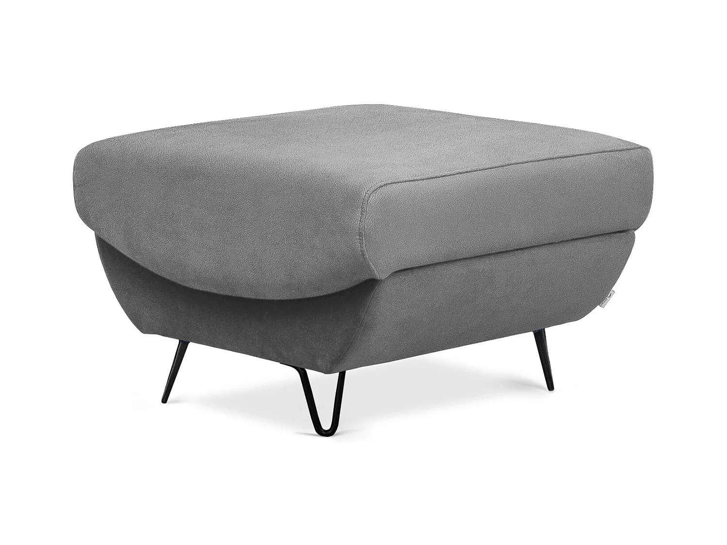 Pouf en velours ZURIK – Confort et praticité-Gris clair