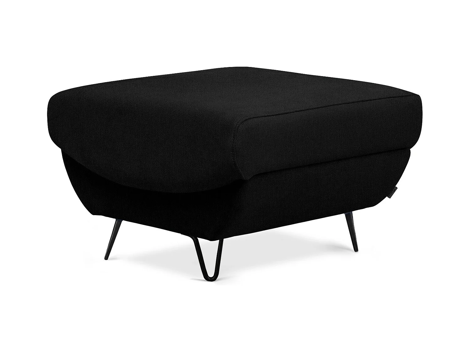 Pouf en tissu ZURIK – Élégance et praticité-Noir