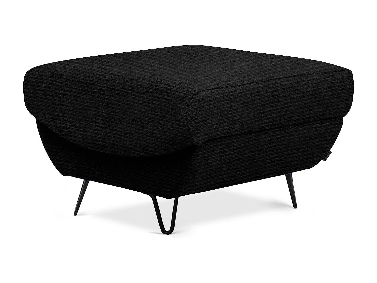 Pouf en tissu ZURIK – Élégance et praticité-Noir