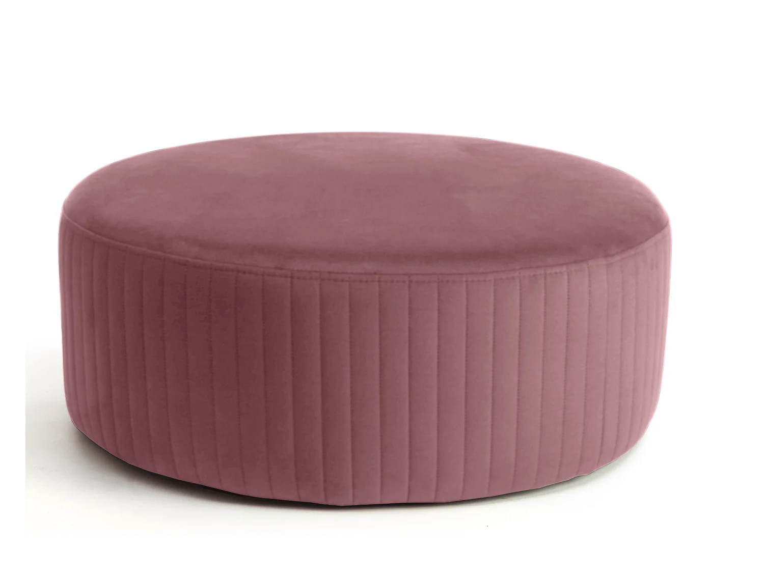 Pouf rond en velours KARA – Confort absolu-Rose