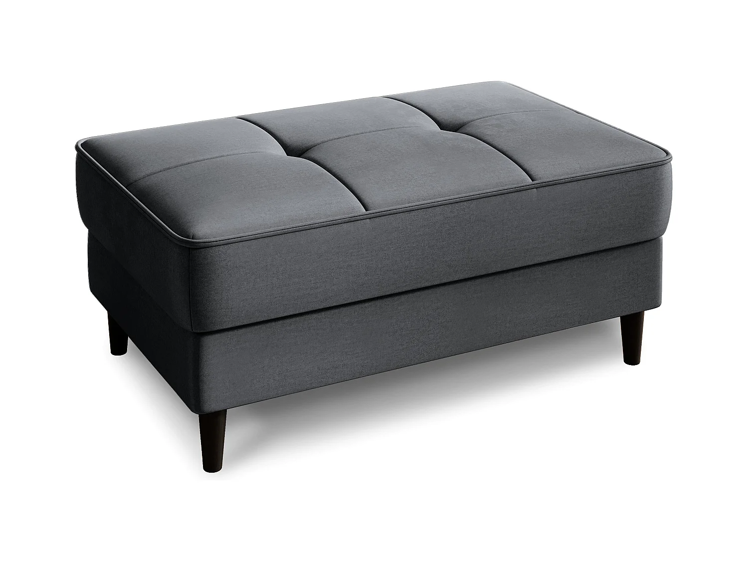 Pouf avec rangement en velours BOZA-Gris anthracite