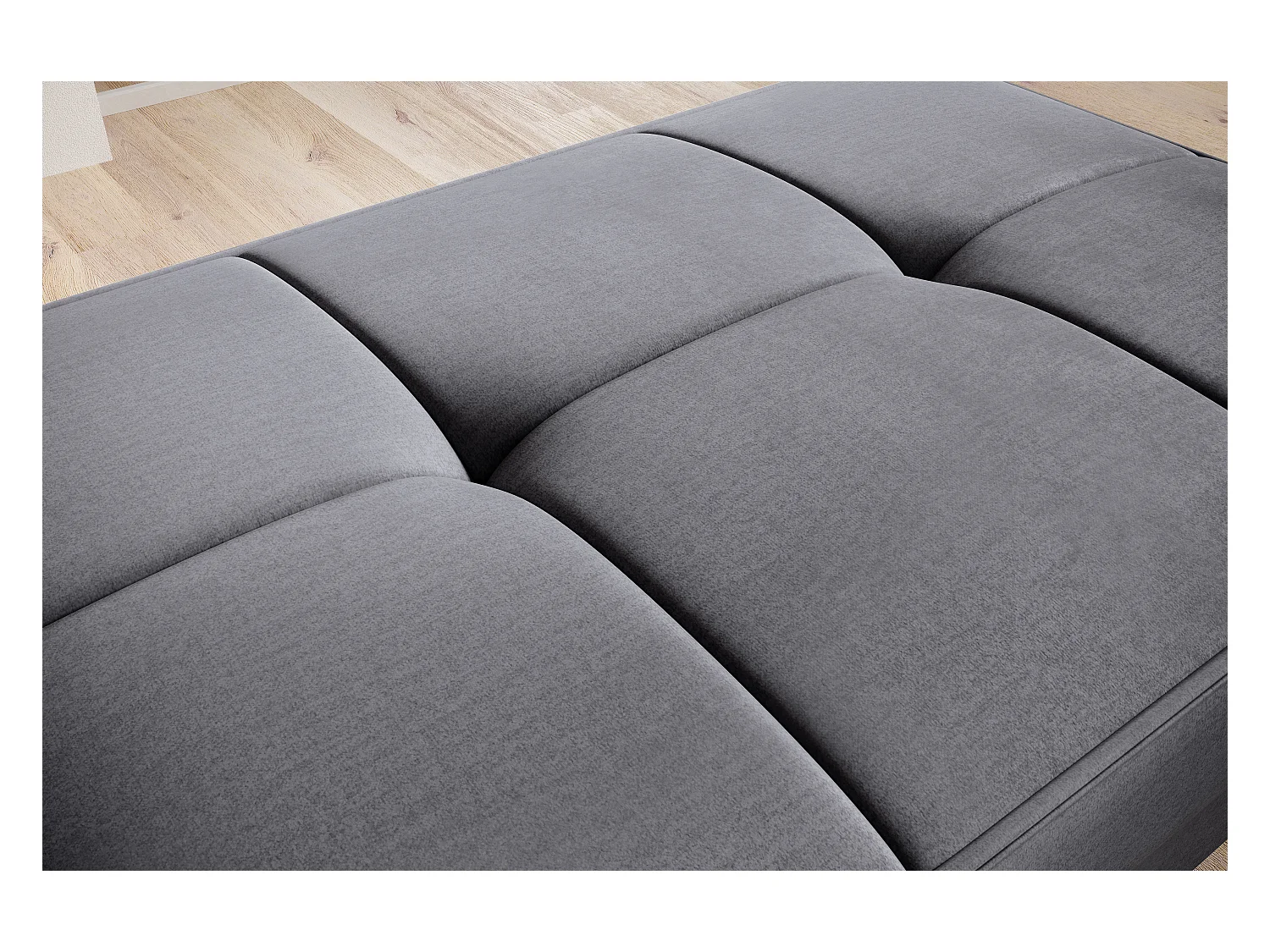 Pouf avec rangement en velours BOZA-Gris anthracite