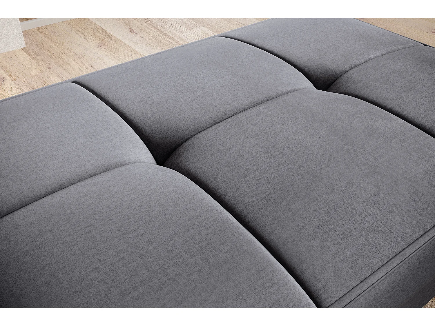 Pouf avec rangement en velours BOZA-Gris anthracite