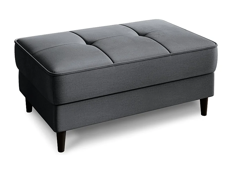 Pouf avec rangement en velours BOZA-Gris anthracite