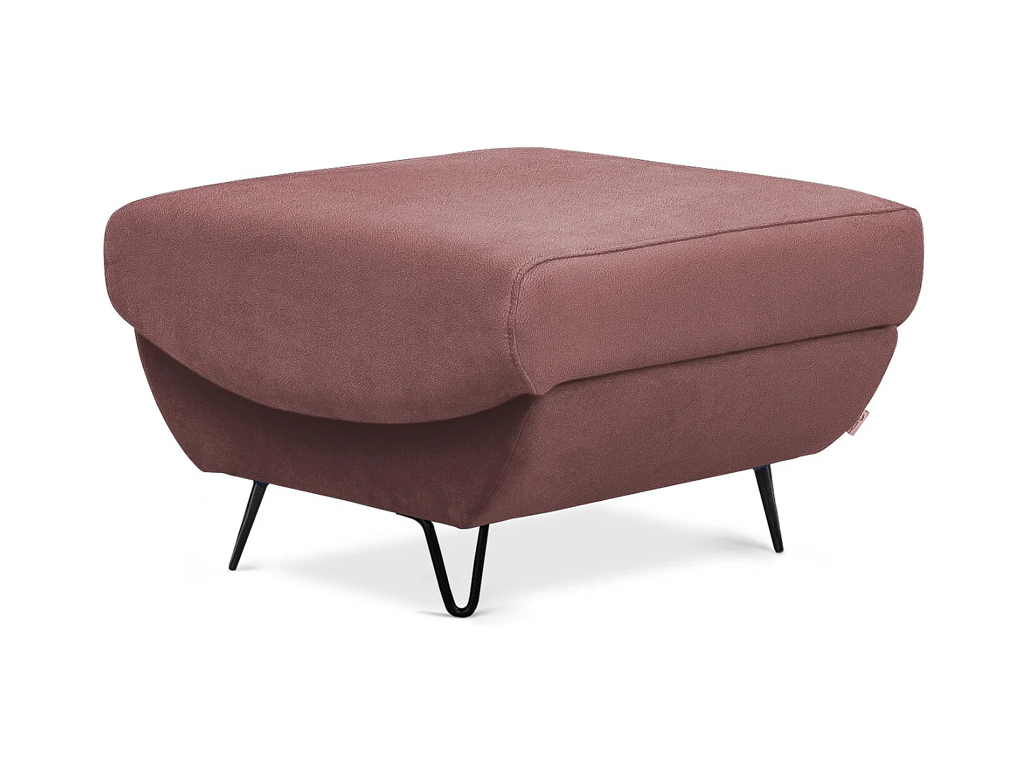 Pouf en velours ZURIK – Confort et praticité-Rose poudré