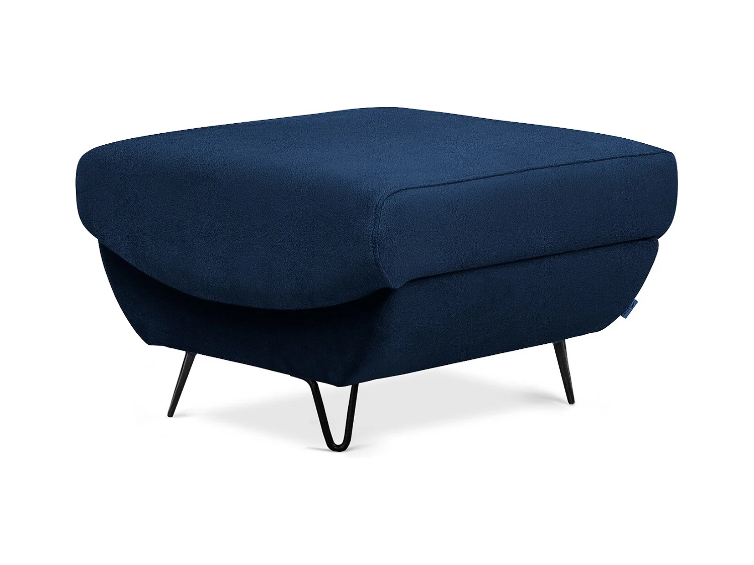 Pouf en velours ZURIK – Confort et praticité-Bleu pétrole