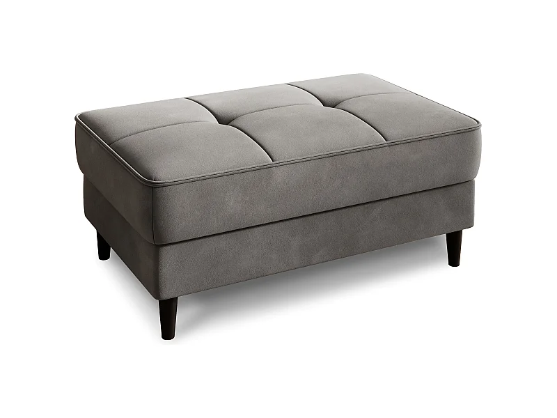 Pouf avec rangement en velours BOZA-Gris taupe