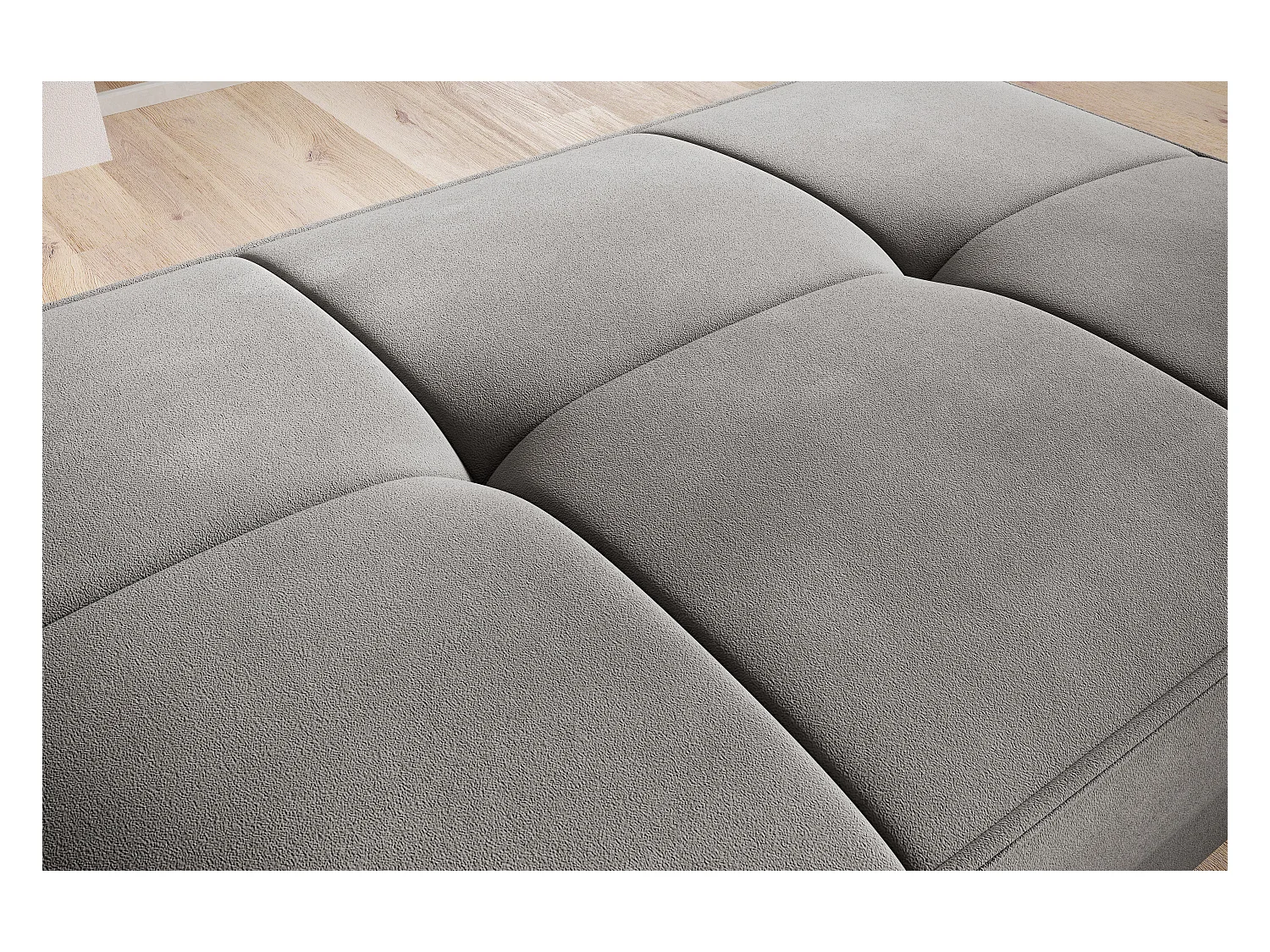 Pouf avec rangement en velours BOZA-Gris taupe