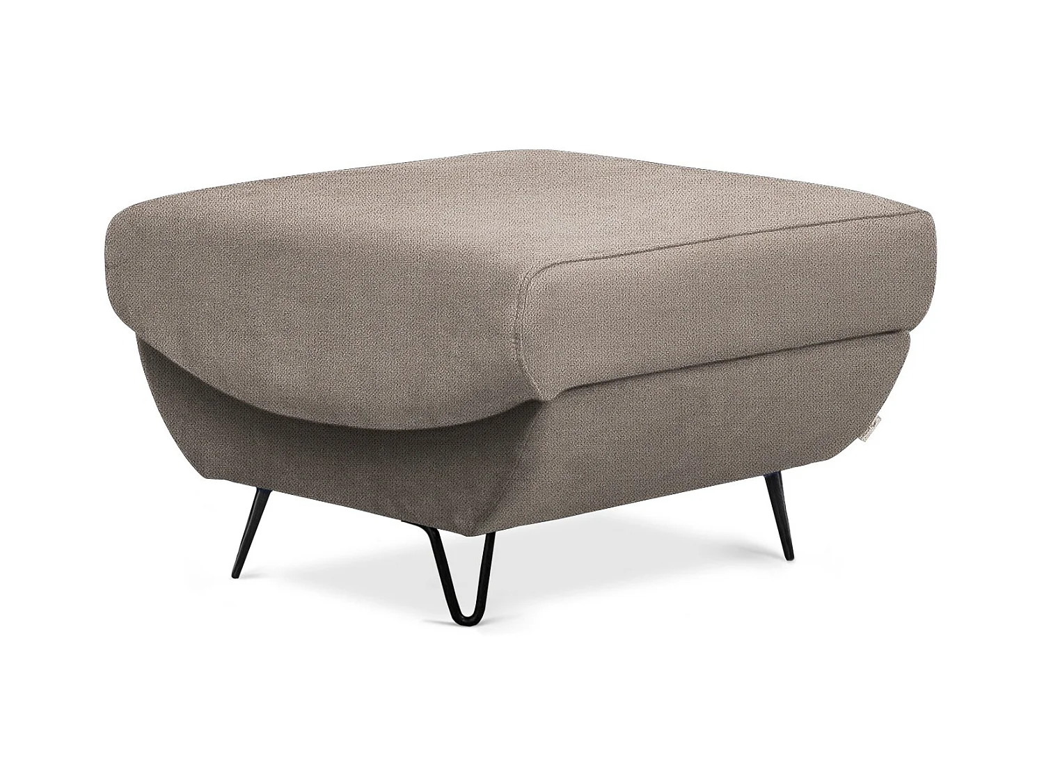 Pouf en tissu ZURIK – Élégance et praticité-Beige clair