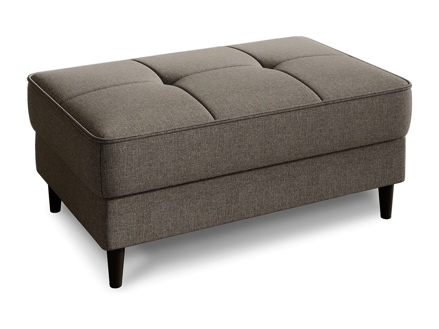 Pouf avec rangement en tissu BOZA-Beige foncé