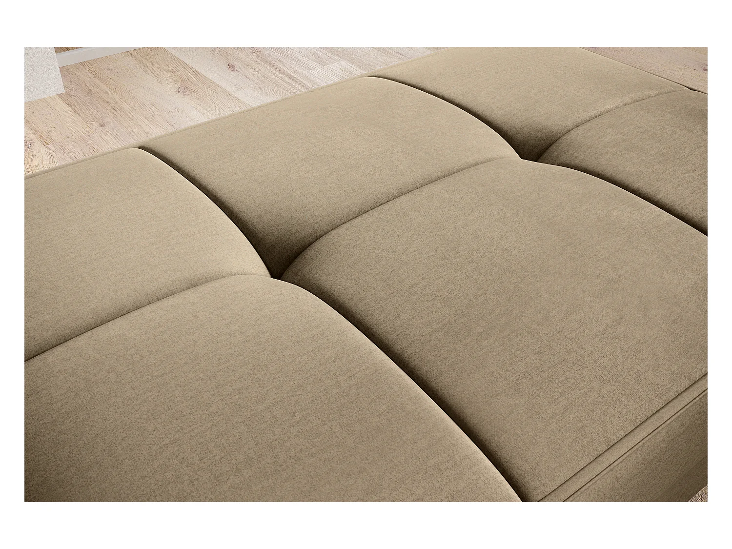 Pouf avec rangement en velours BOZA-Beige foncé