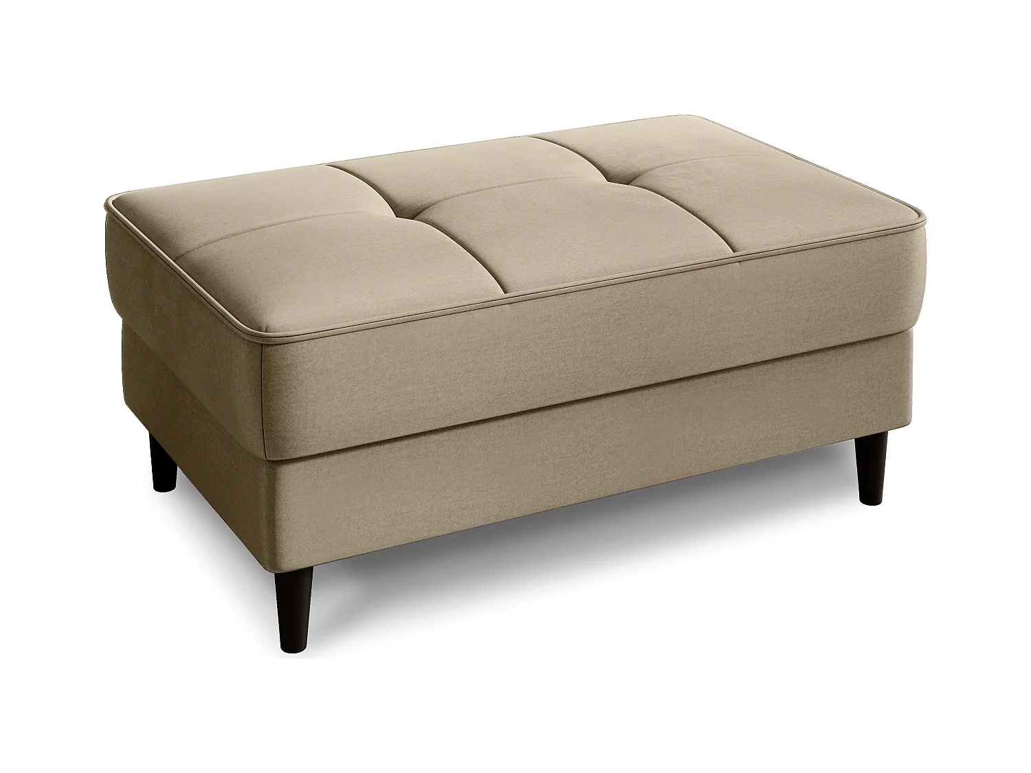 Pouf avec rangement en velours BOZA-Beige foncé