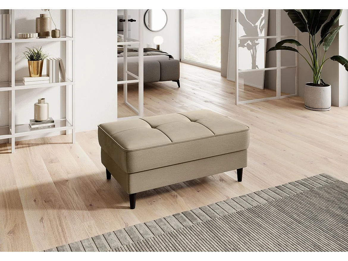 Pouf avec rangement en velours BOZA-Beige foncé