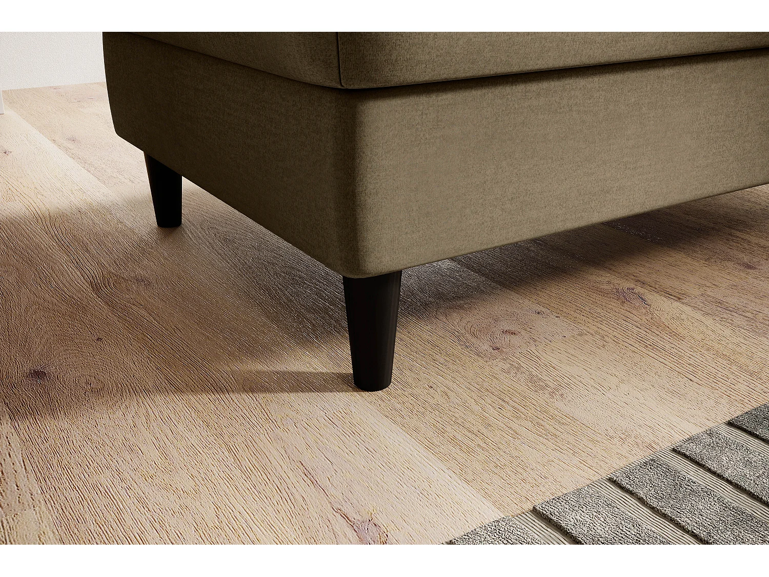 Pouf avec rangement en velours BOZA-Beige foncé