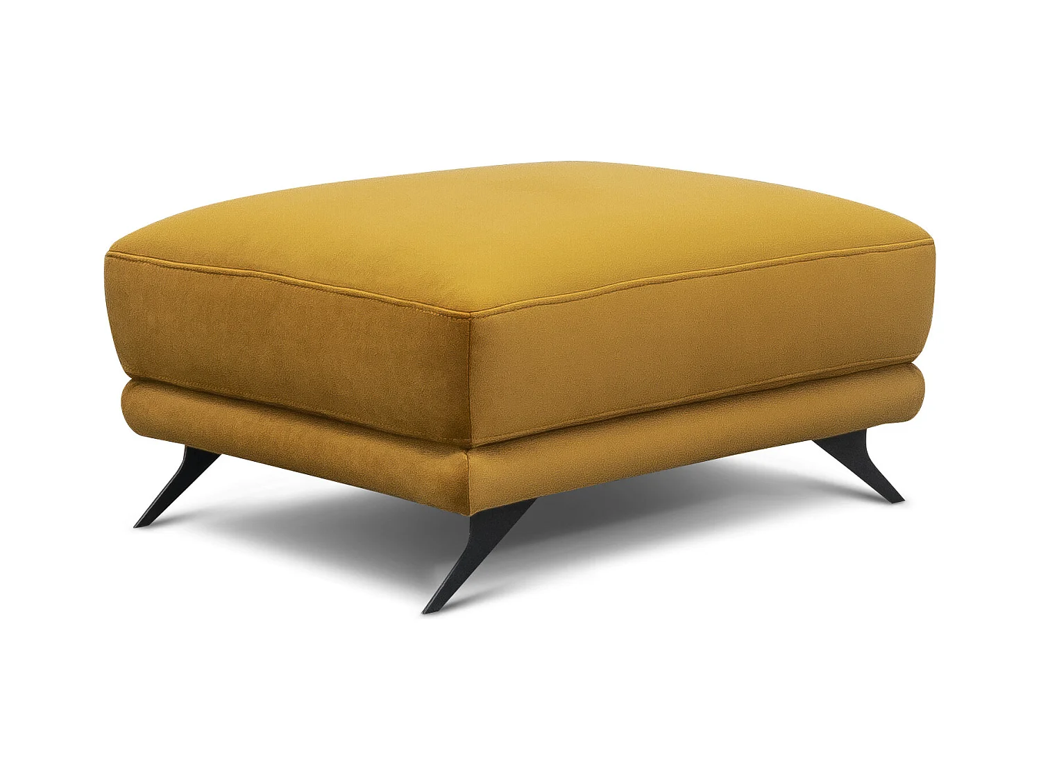 Pouf en tissu MAGY – Confort dans un style contemporain-Jaune miel