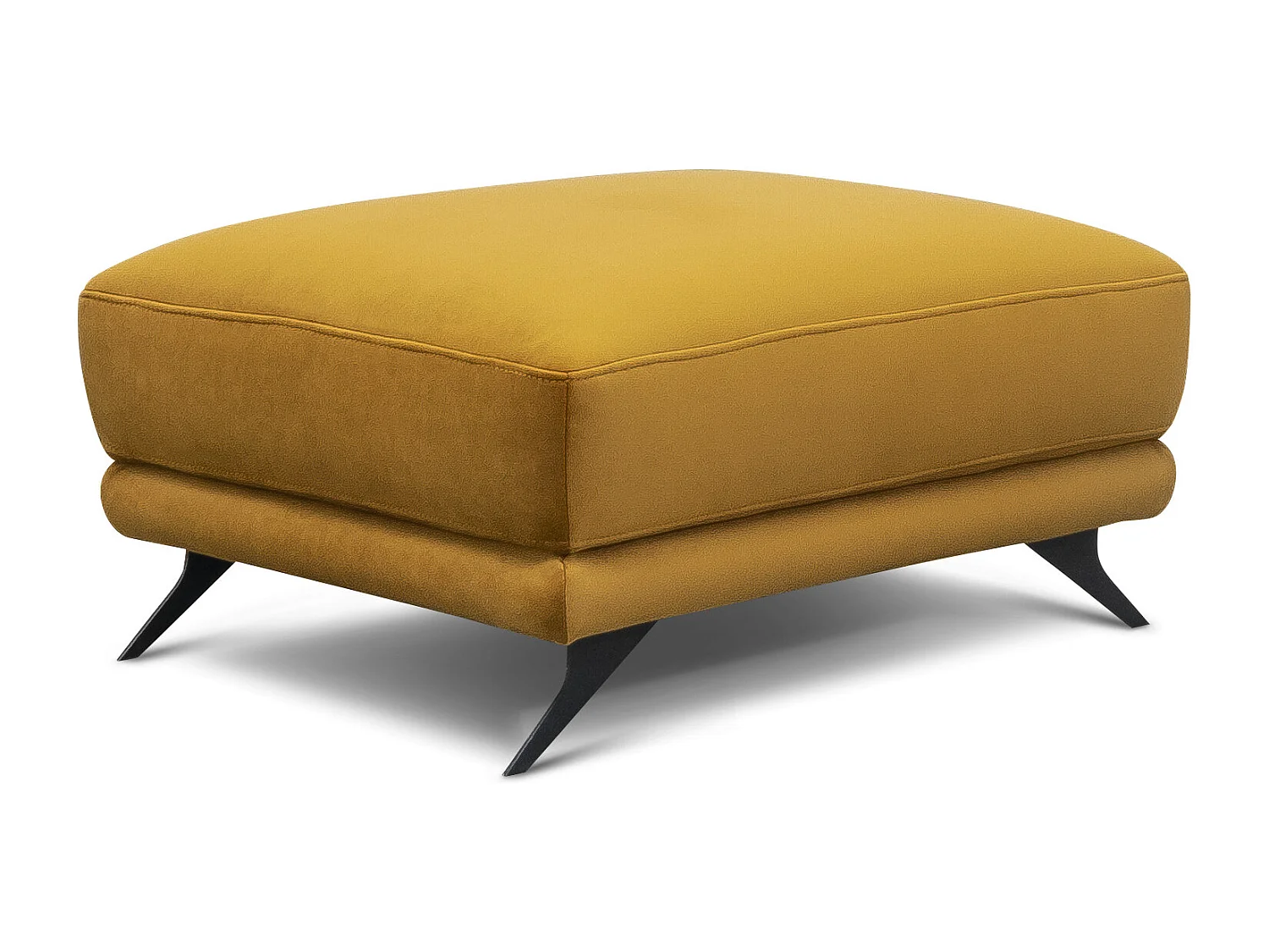 Pouf en tissu MAGY – Confort dans un style contemporain-Jaune miel