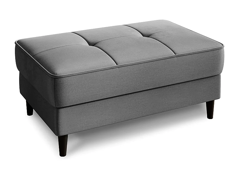 Pouf avec rangement en velours BOZA-Gris chiné