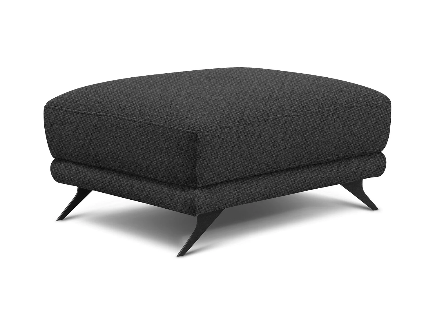 Pouf en tissu MAGY – Confort dans un style contemporain-Gris foncé chiné