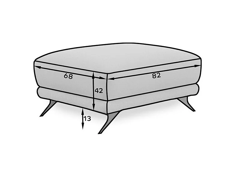 Pouf en tissu MAGY – Confort dans un style contemporain-Gris foncé chiné