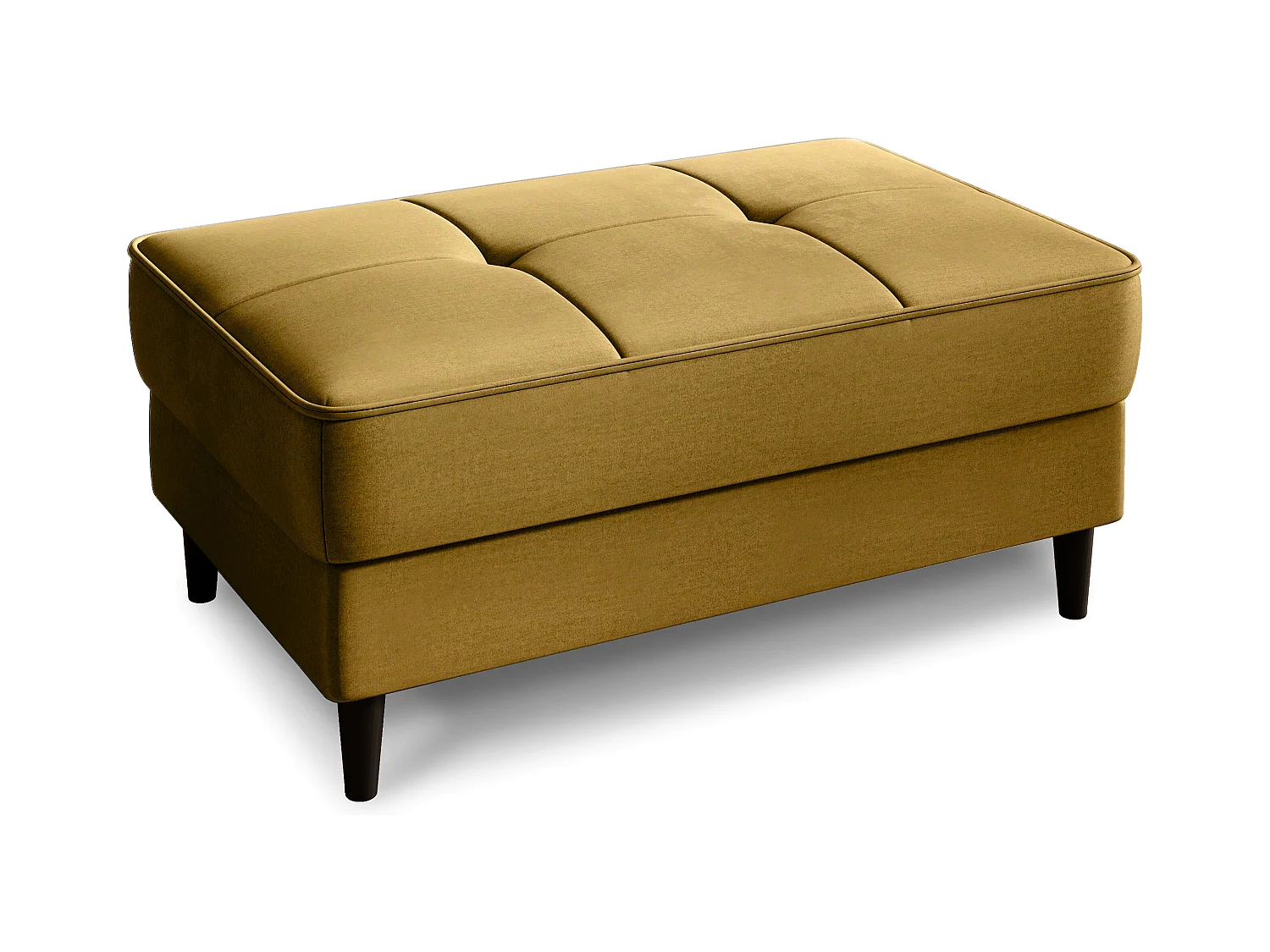 Pouf avec rangement en velours BOZA-Jaune