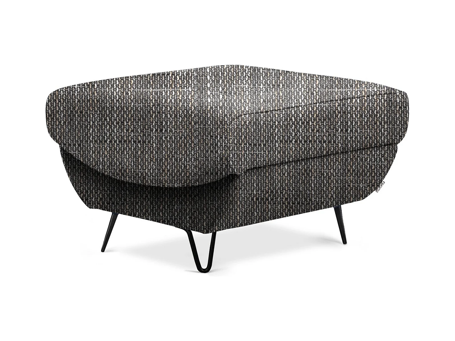 Pouf en tissu ZURIK – Élégance et praticité-Gris chiné