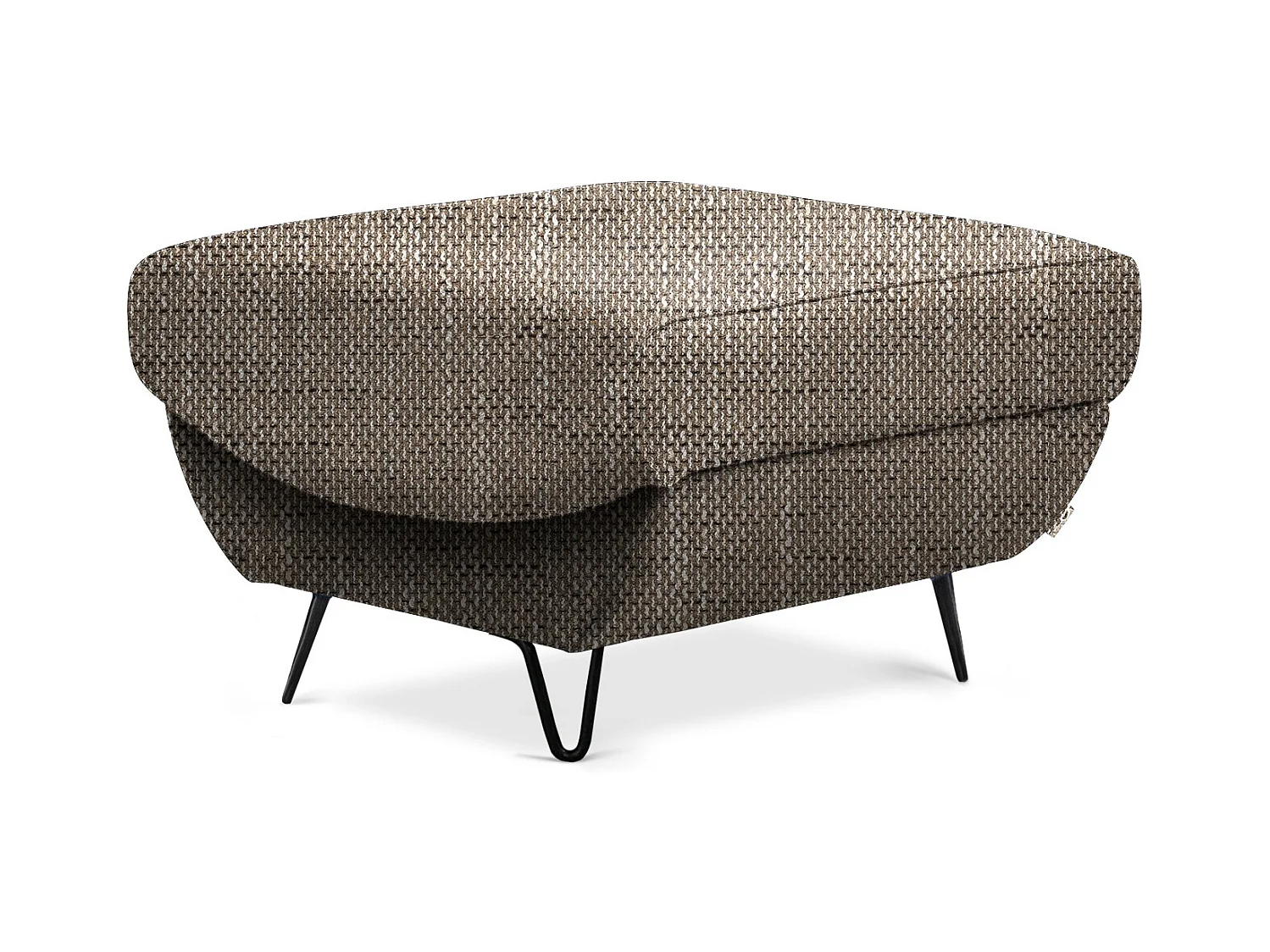 Pouf en tissu ZURIK – Élégance et praticité-Beige chiné