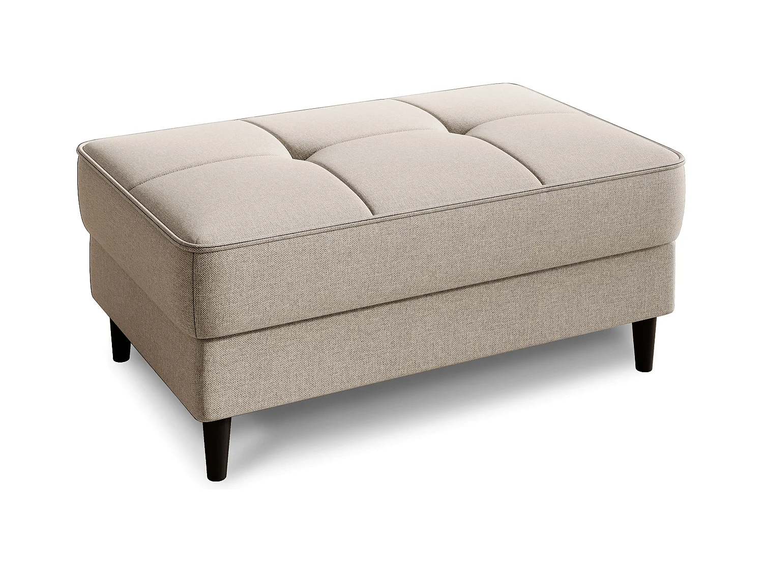 Pouf avec rangement en tissu BOZA-Beige clair