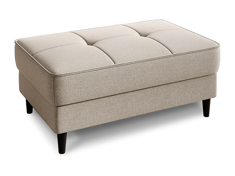 Pouf avec rangement en tissu BOZA-Beige clair