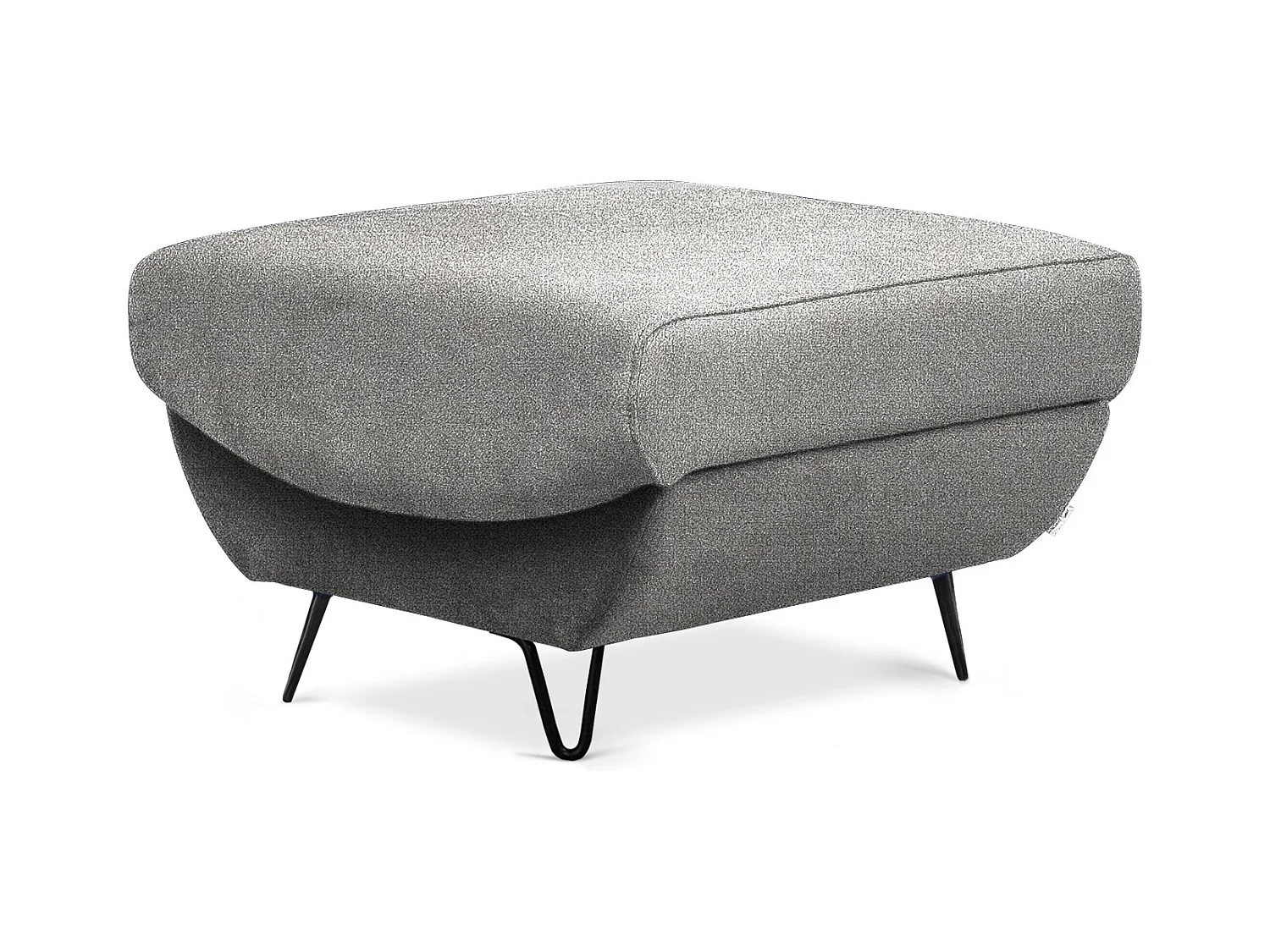 Pouf en tissu ZURIK – Élégance et praticité-Gris clair