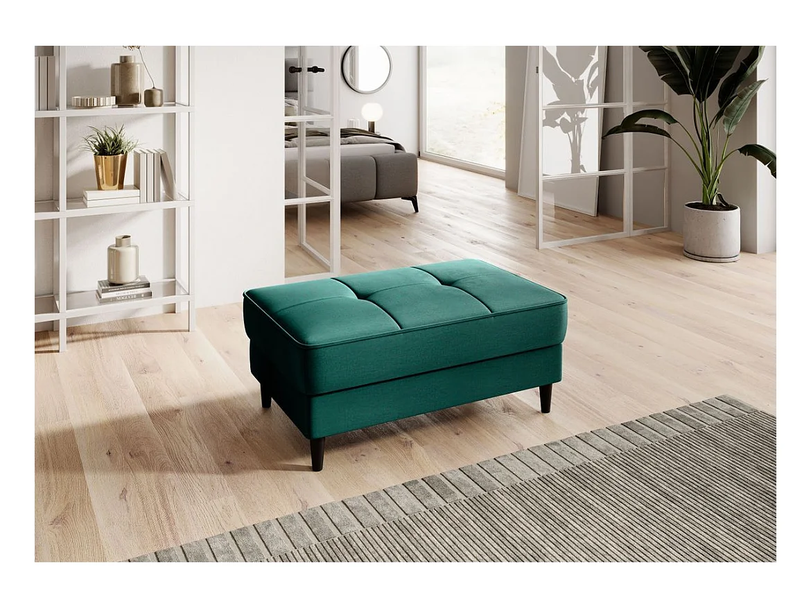 Pouf avec rangement en velours BOZA-Vert