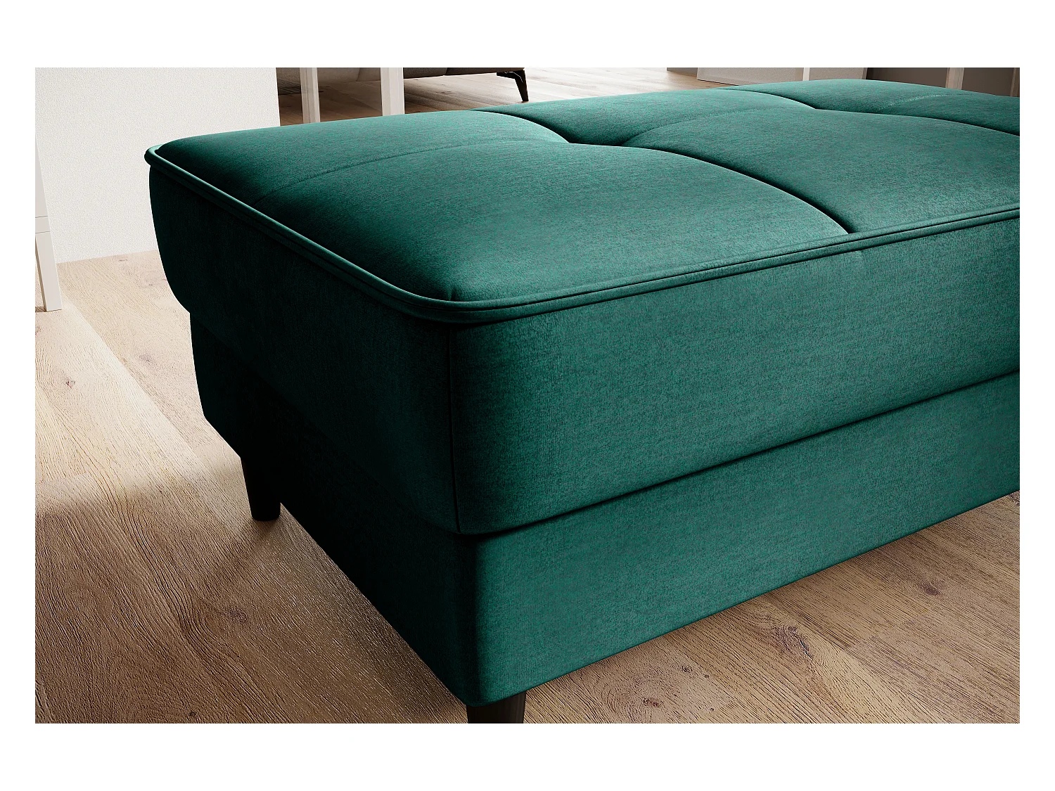 Pouf avec rangement en velours BOZA-Vert