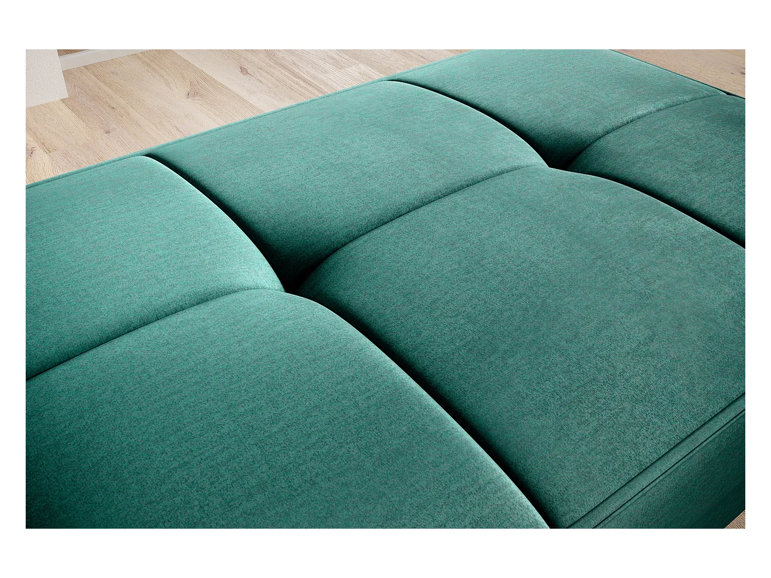 Pouf avec rangement en velours BOZA-Vert
