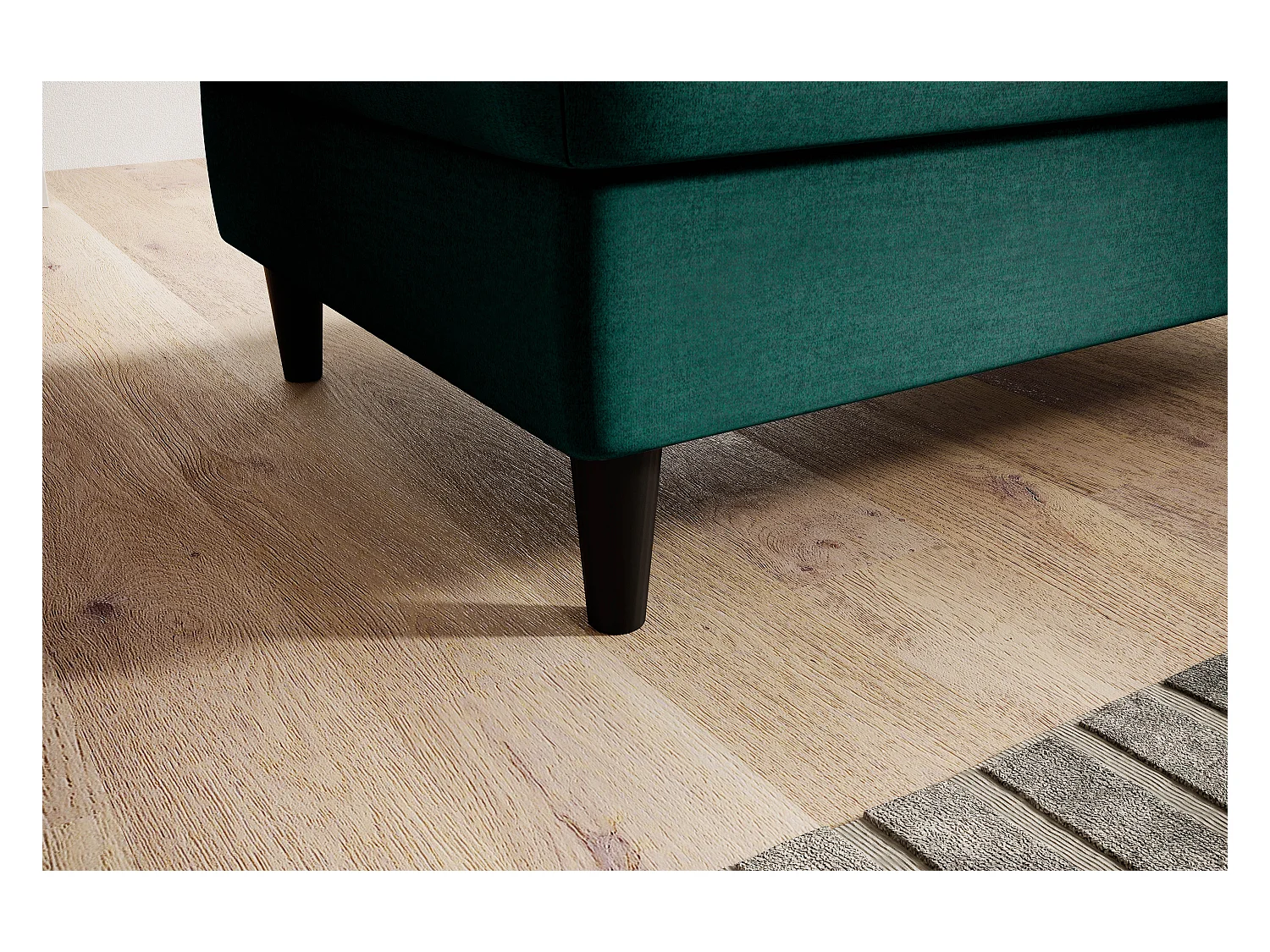 Pouf avec rangement en velours BOZA-Vert