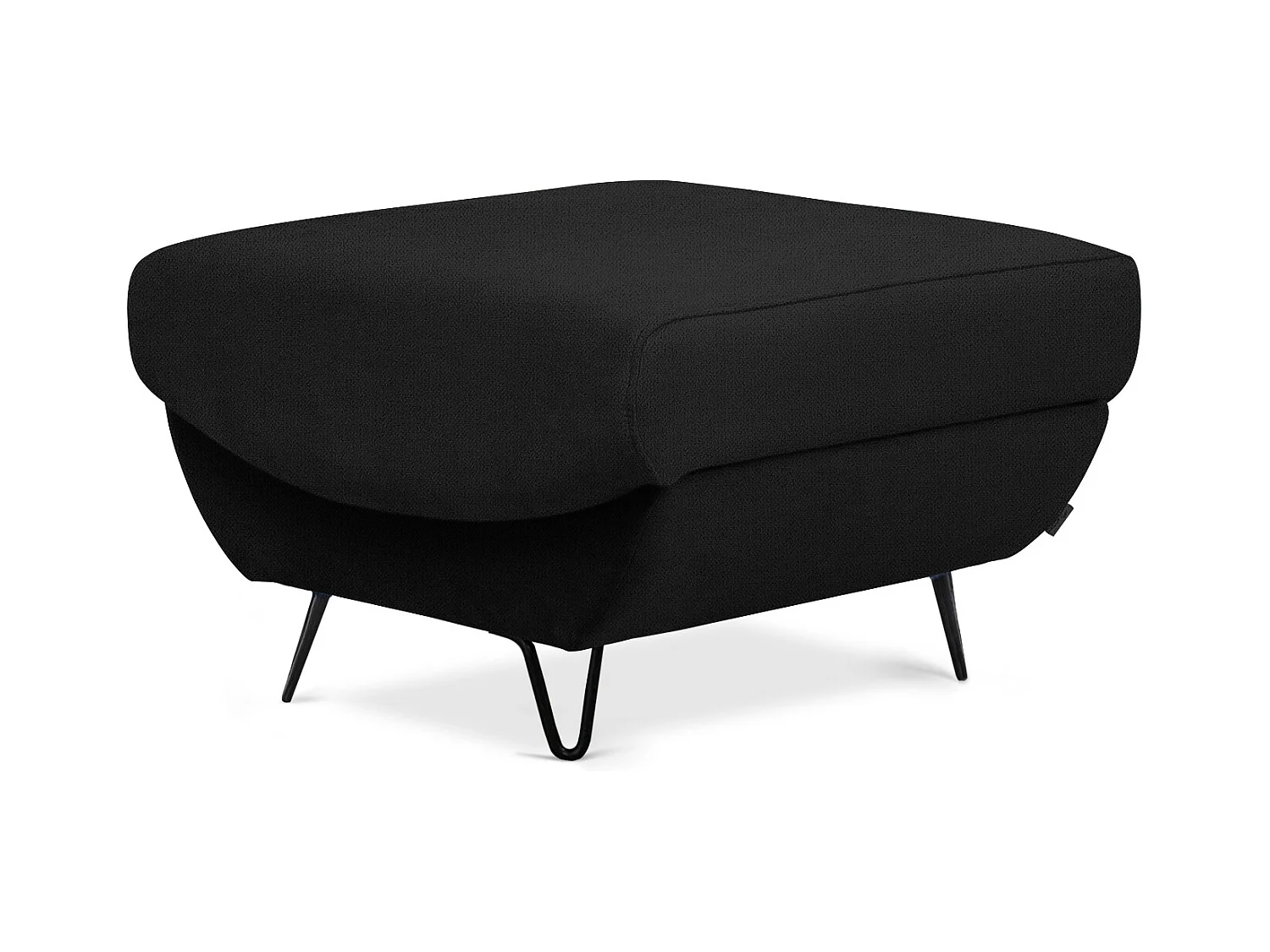 Pouf en tissu ZURIK – Élégance et praticité-Noir