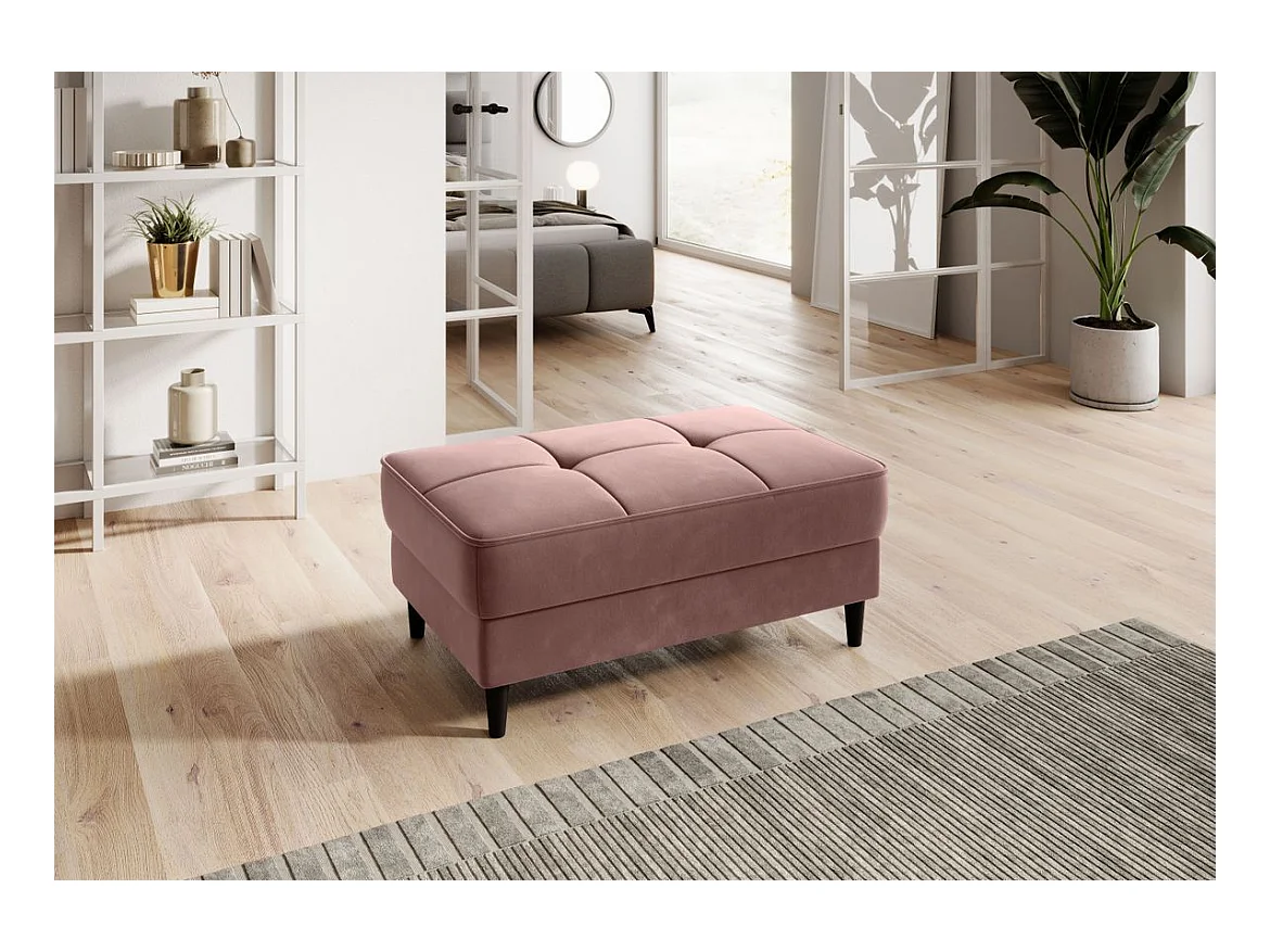 Pouf avec rangement en tissu BOZA-Rose poudré