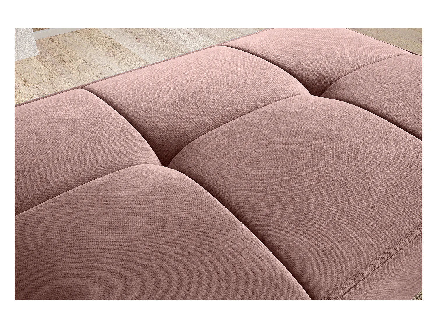 Pouf avec rangement en tissu BOZA-Rose poudré