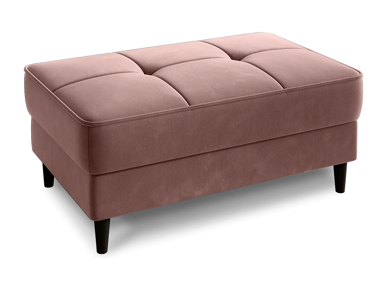 Pouf avec rangement en tissu BOZA-Rose poudré