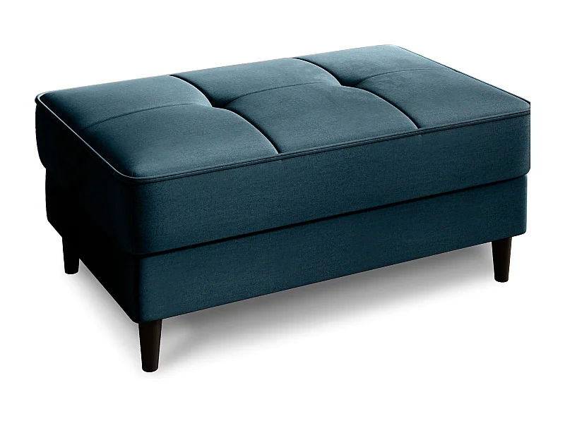 Pouf avec rangement en velours BOZA-Bleu