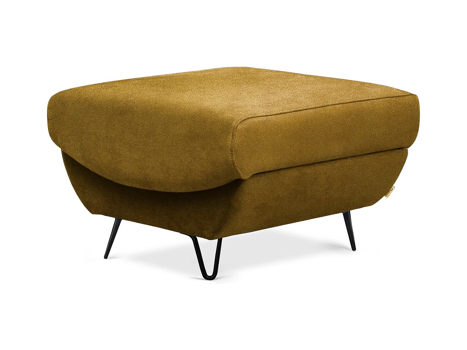 Pouf en tissu ZURIK – Élégance et praticité-Jaune miel