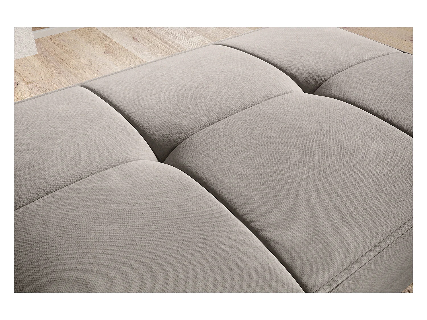 Pouf avec rangement en velours BOZA-Taupe