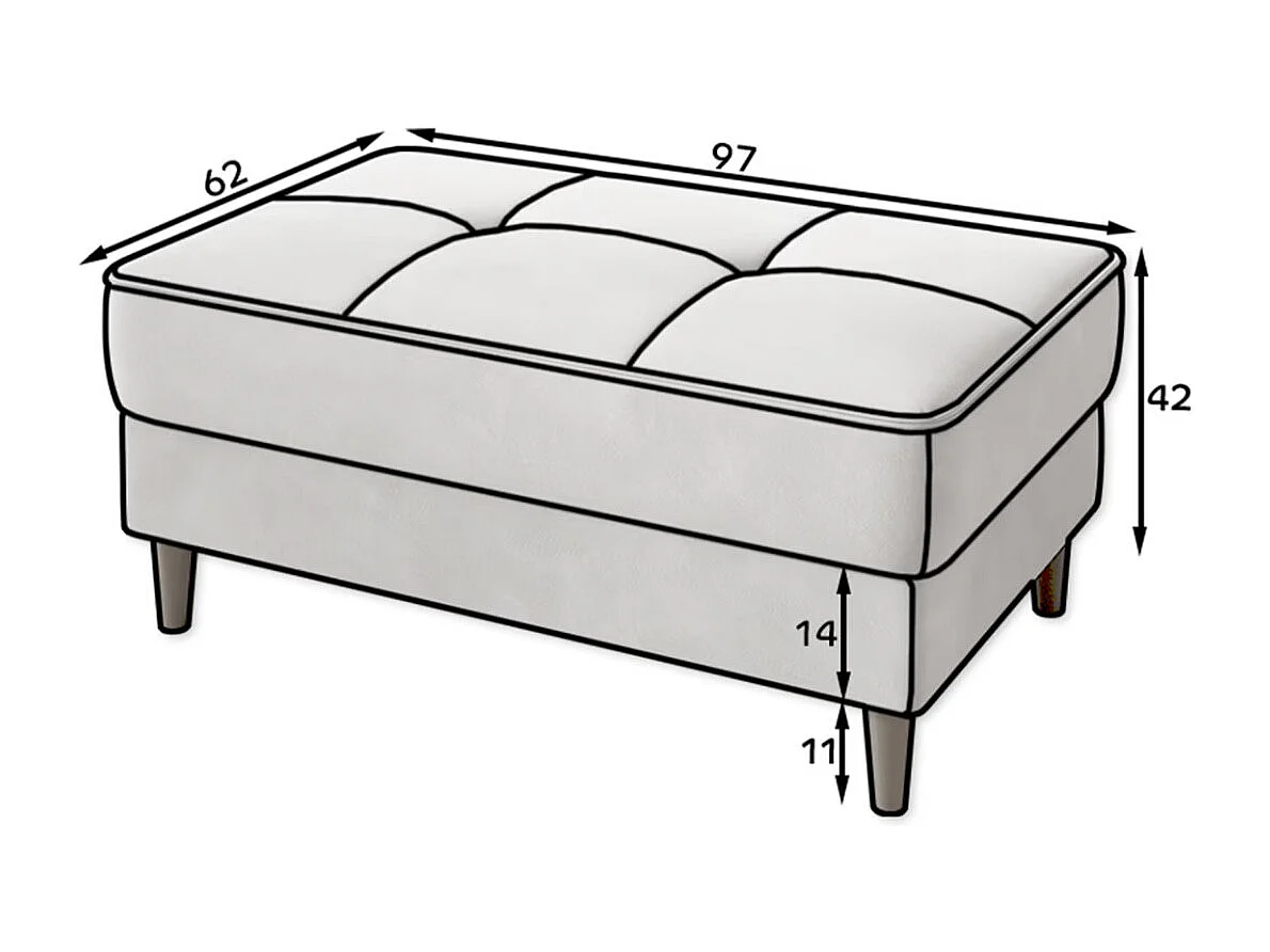 Pouf avec rangement en velours BOZA-Taupe