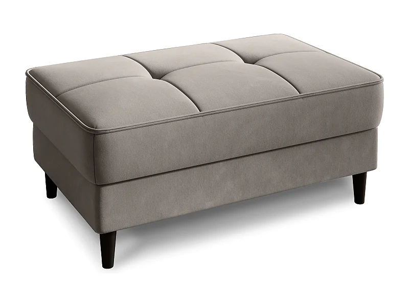 Pouf avec rangement en velours BOZA-Taupe