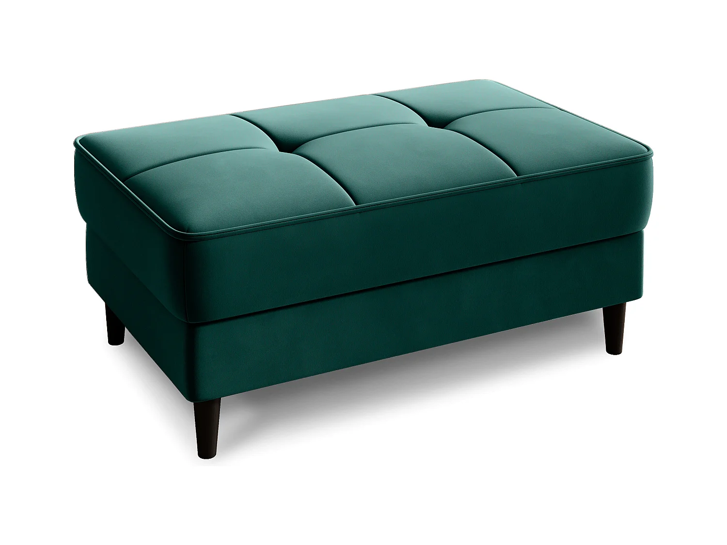 Pouf avec rangement en velours BOZA-Vert forêt