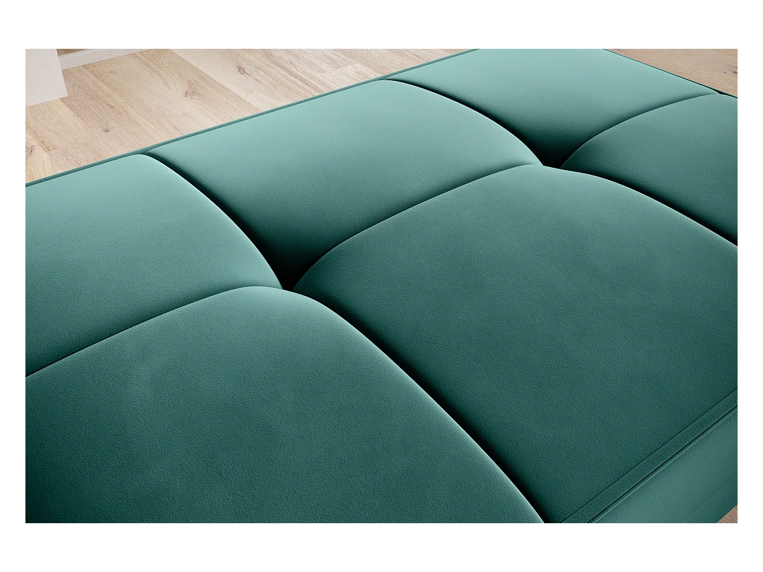 Pouf avec rangement en velours BOZA-Vert forêt