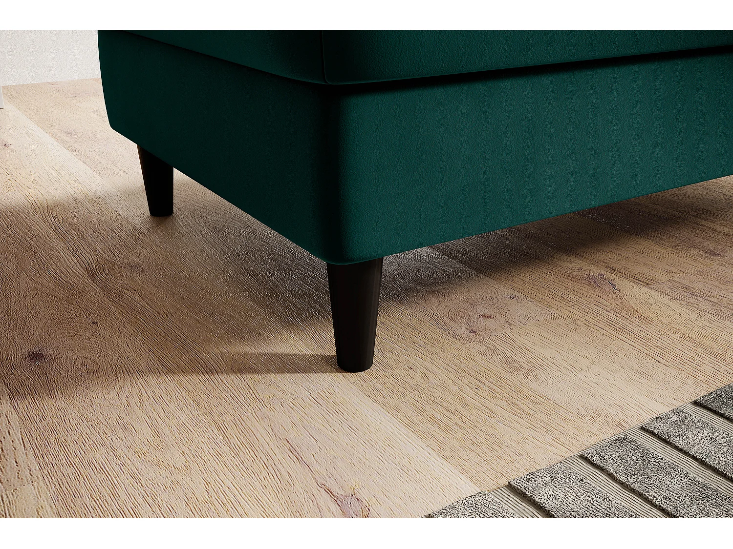 Pouf avec rangement en velours BOZA-Vert forêt