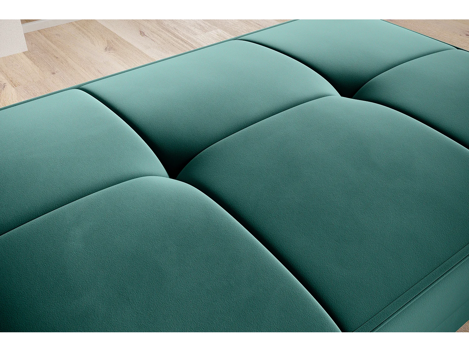 Pouf avec rangement en velours BOZA-Vert forêt