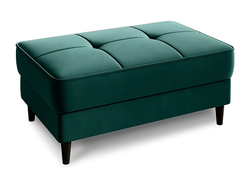 Pouf avec rangement en velours BOZA-Vert forêt