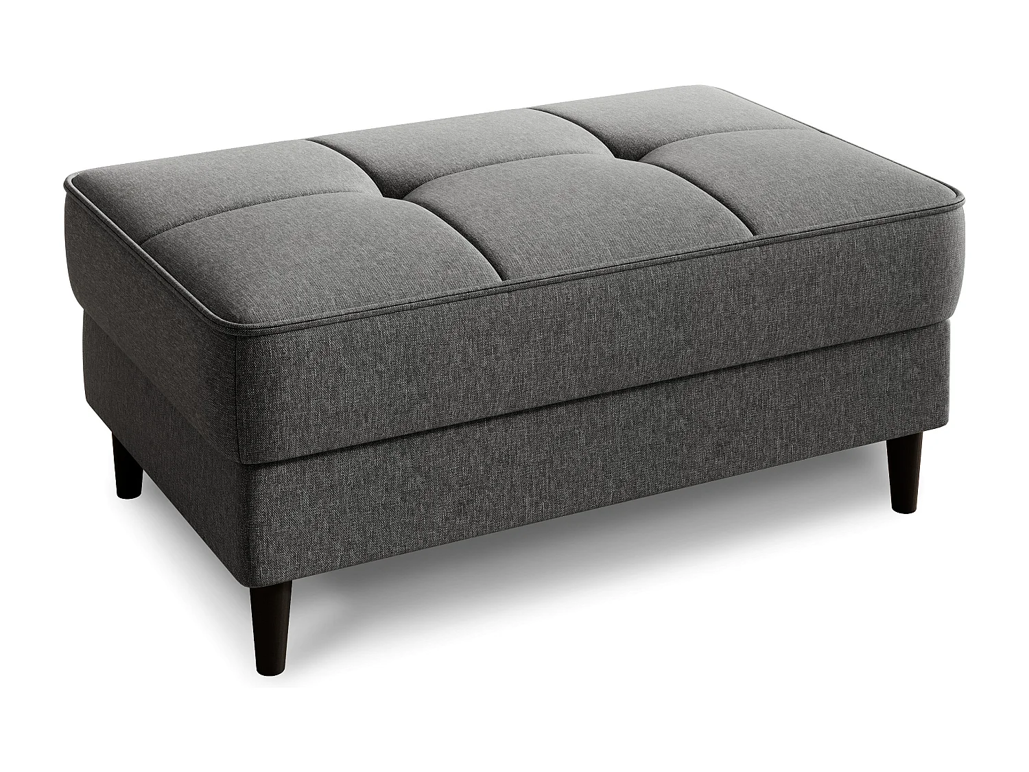 Pouf avec rangement en tissu BOZA-Gris chiné