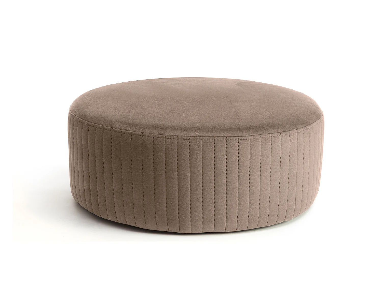 Pouf rond en velours KARA – Confort absolu-Gris