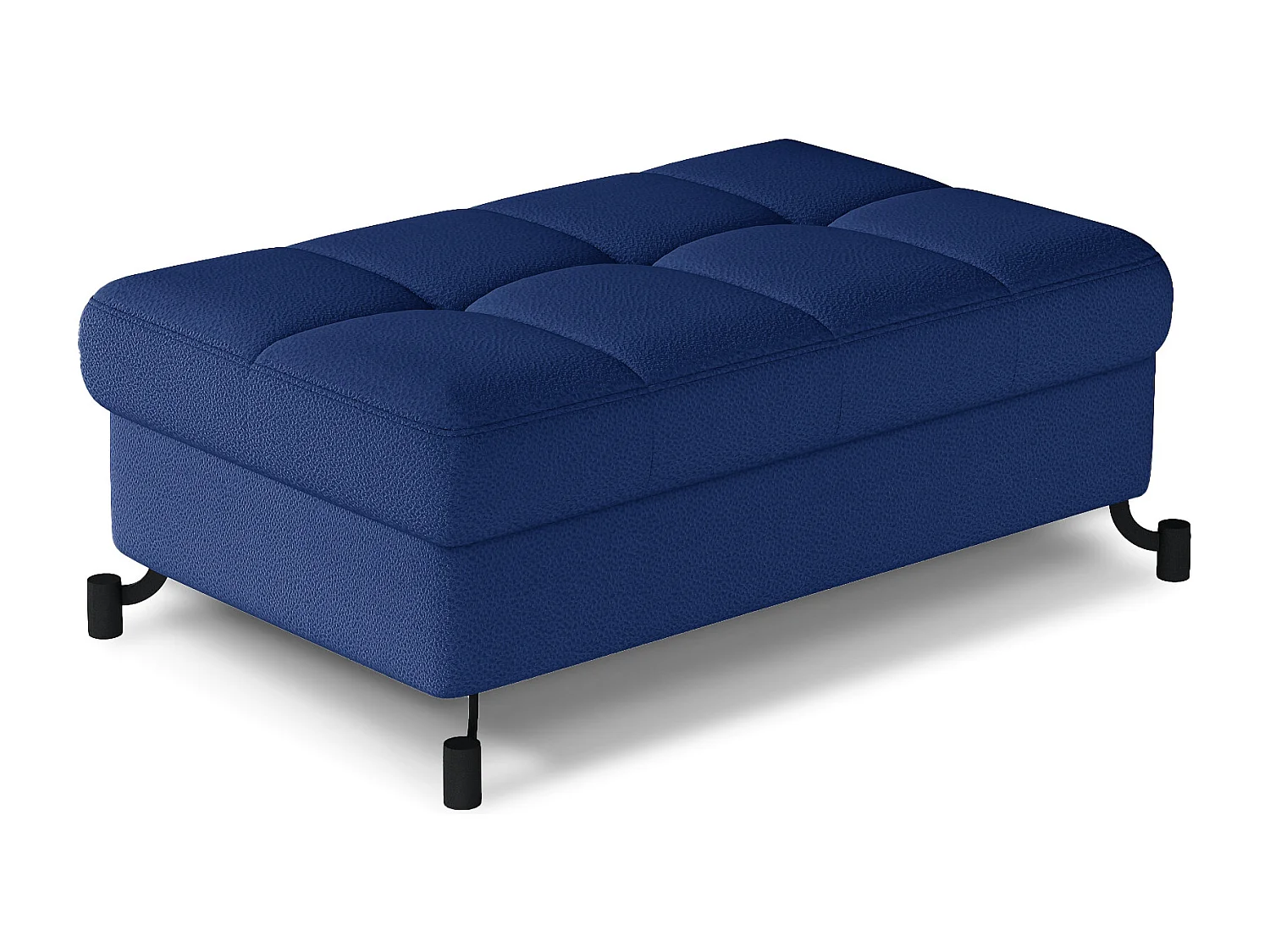 Pouf tissu matelassé avec coffre de rangement LORI-Gris foncé